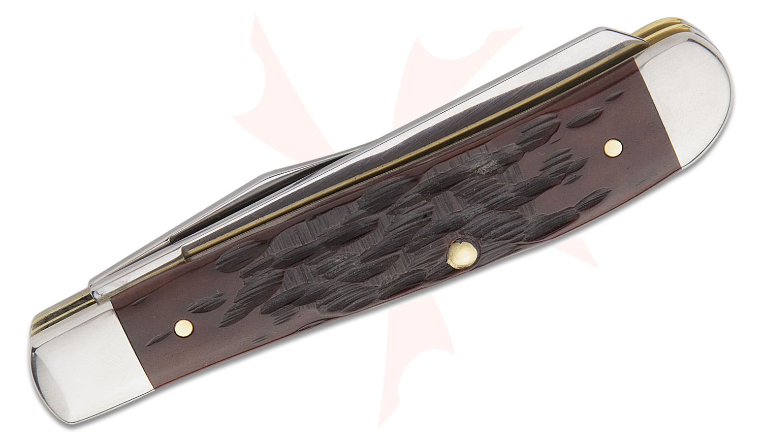 Case Peach Seed Jig Mahogany Bone Mini Trapper 3.5