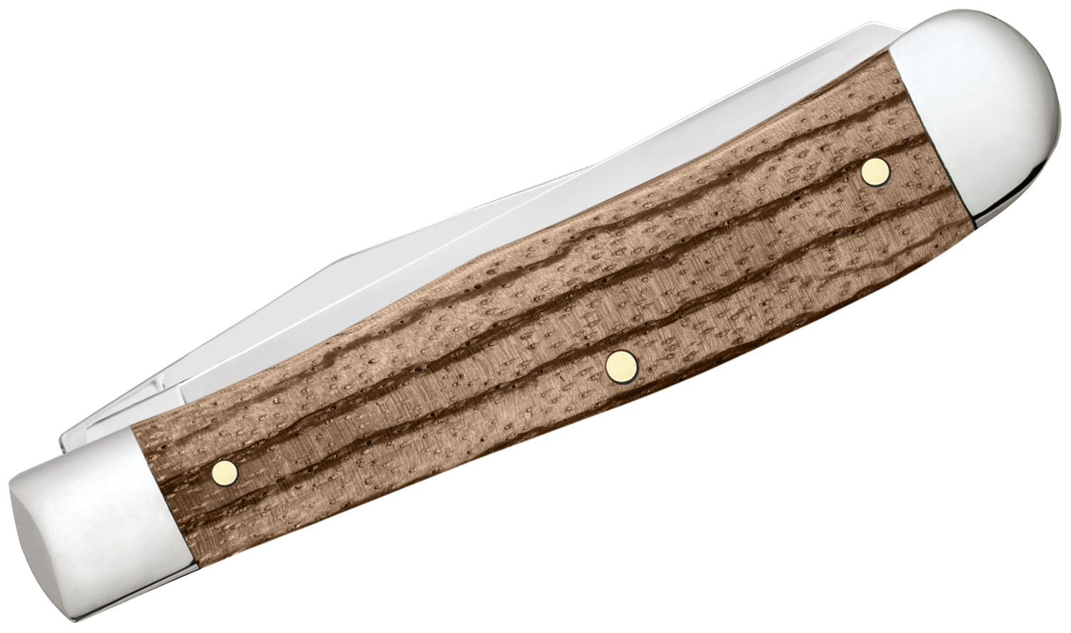 Case Smooth Natural Zebra Wood Trapper Pocket Knife 4.13