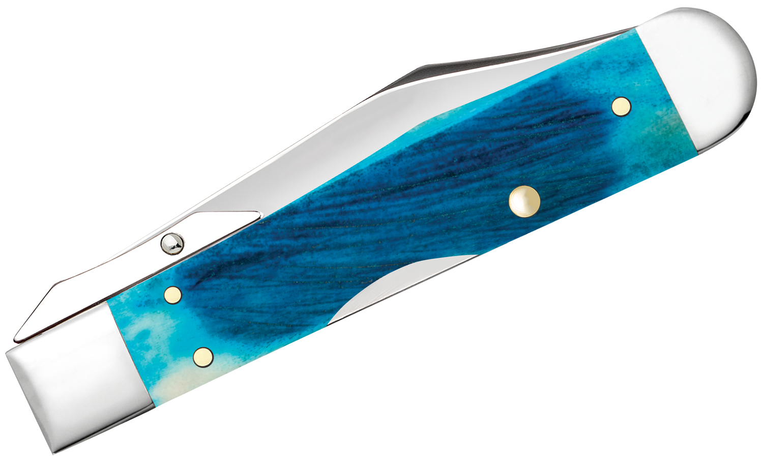 Case Sawcut Jigged Caribbean Blue Bone Cheetah Cub Pocket Knife