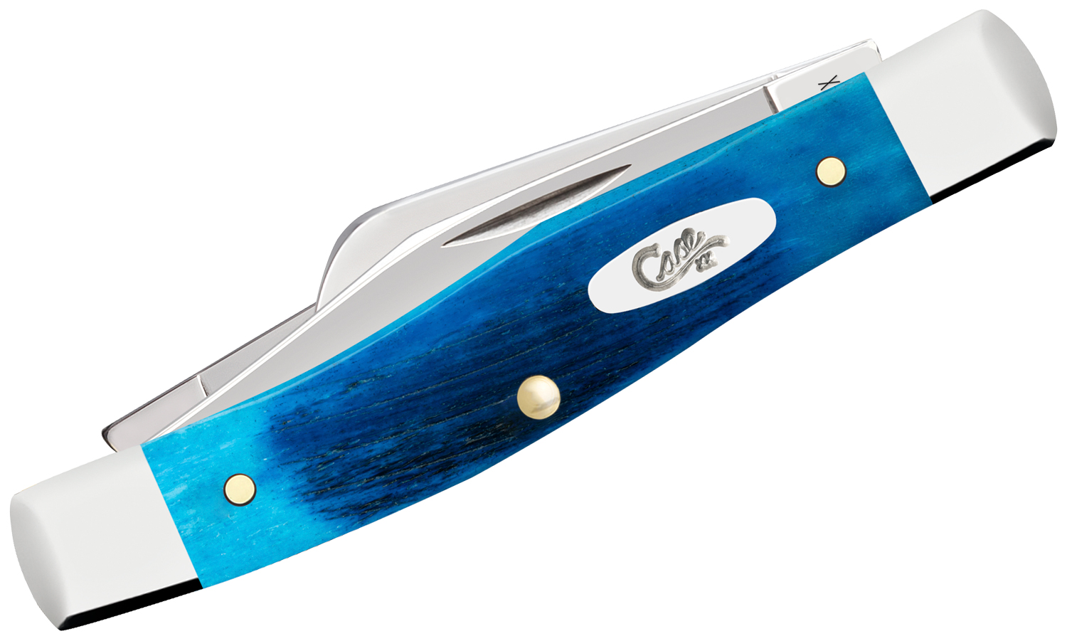 Case Sawcut Jigged Caribbean Blue Bone Medium Stockman Pocket