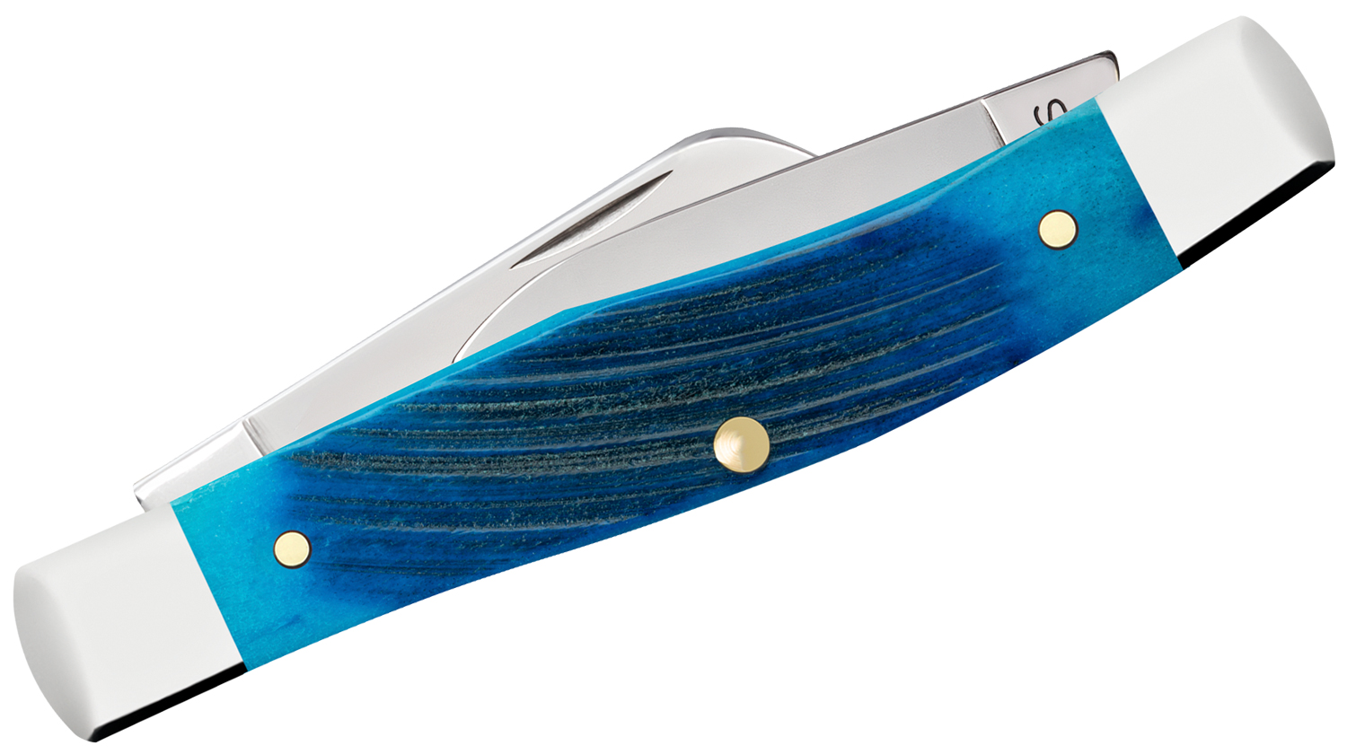 Case Sawcut Jigged Caribbean Blue Bone Medium Stockman Pocket