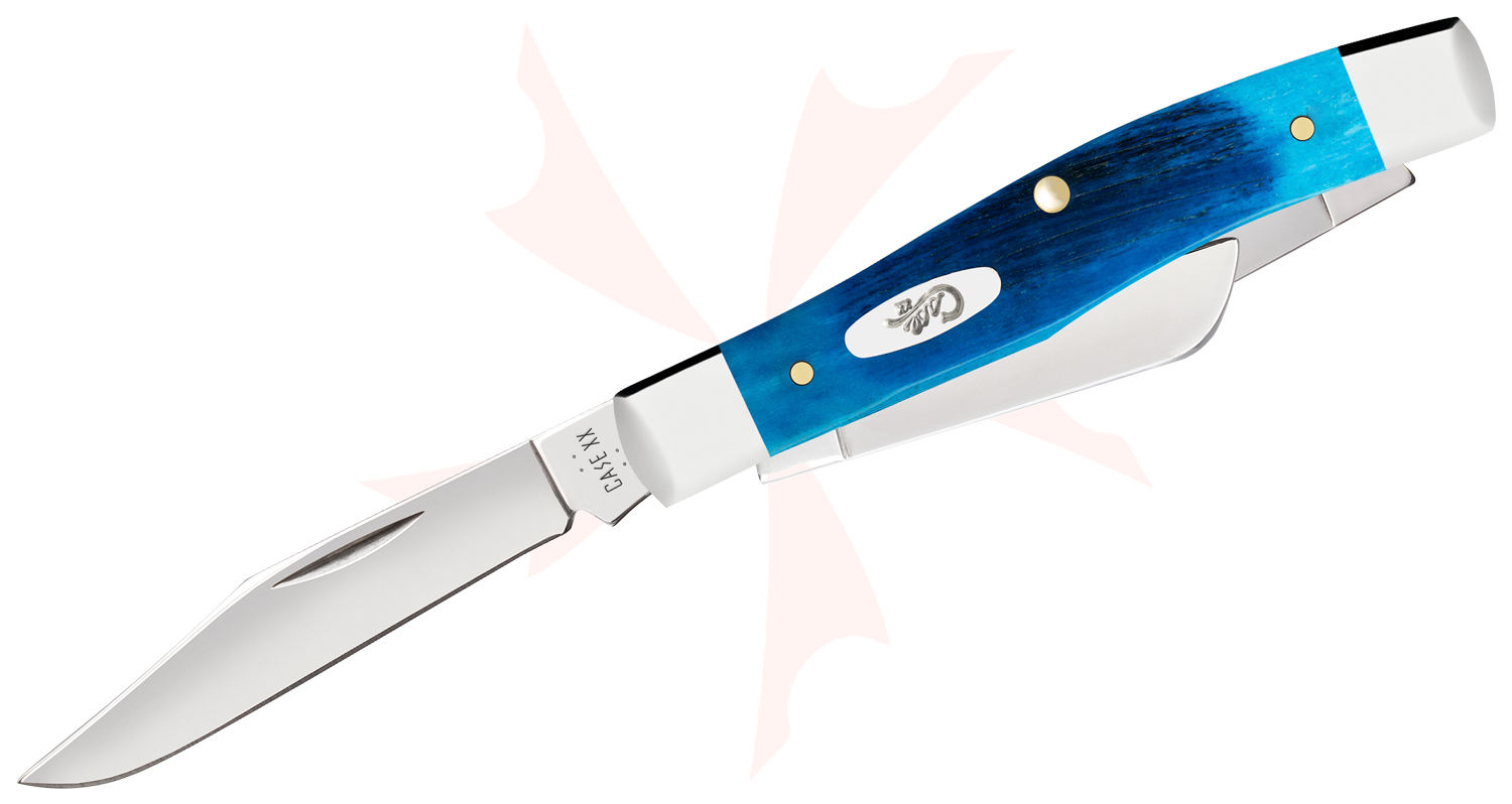 Case Sawcut Jigged Caribbean Blue Bone Medium Stockman Pocket