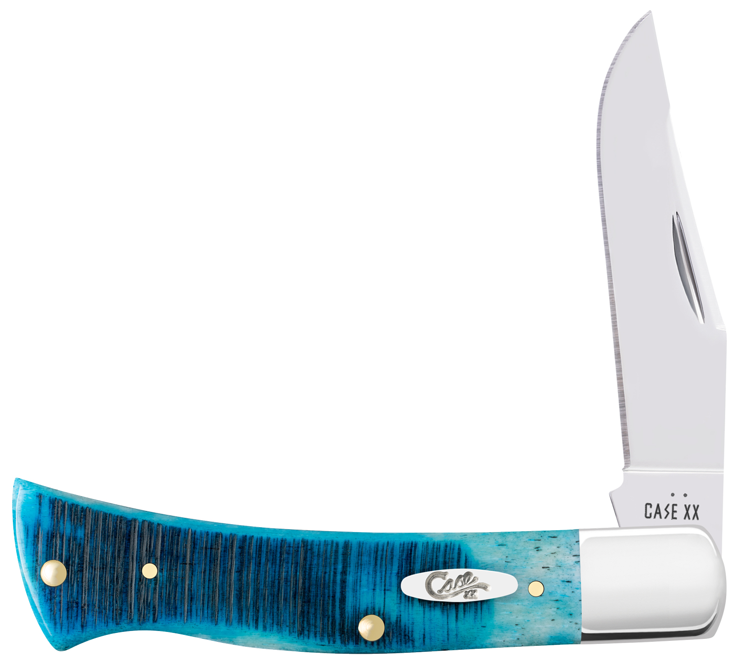 Case Sawcut Jigged Caribbean Blue Bone Axe Handle Pocket Knife