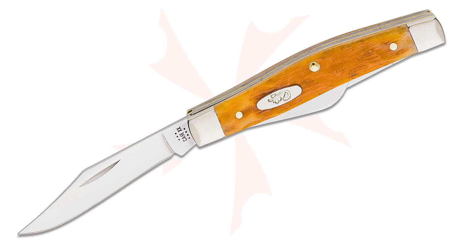 Case Peach Seed Jig Persimmon Orange Bone Medium Stockman 3.25