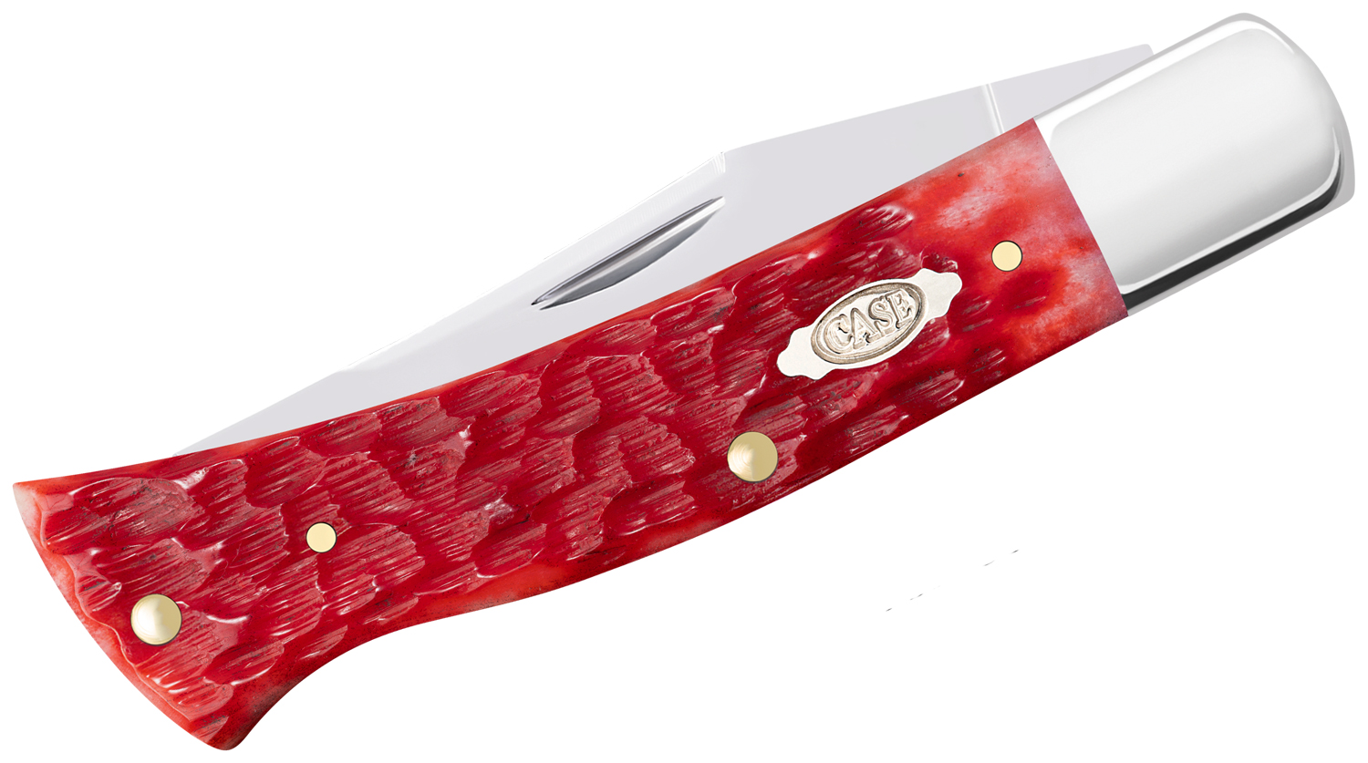 Case Peach Seed Jig Dark Red Bone Axe Handle Pocket Knife 3.86