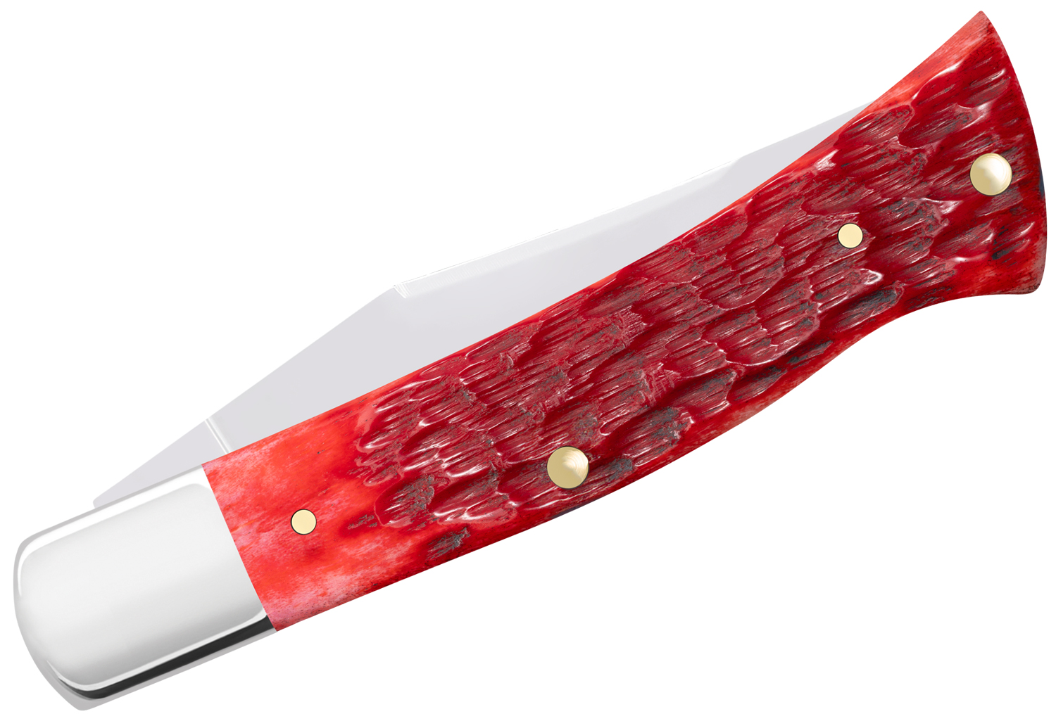 Case Peach Seed Jig Dark Red Bone Axe Handle Pocket Knife 3.86