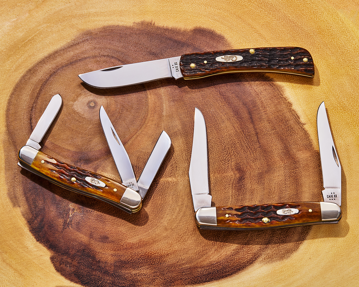 Case Heritage Jig Honeycomb Bone Medium Stockman Pocket Knife 3.63