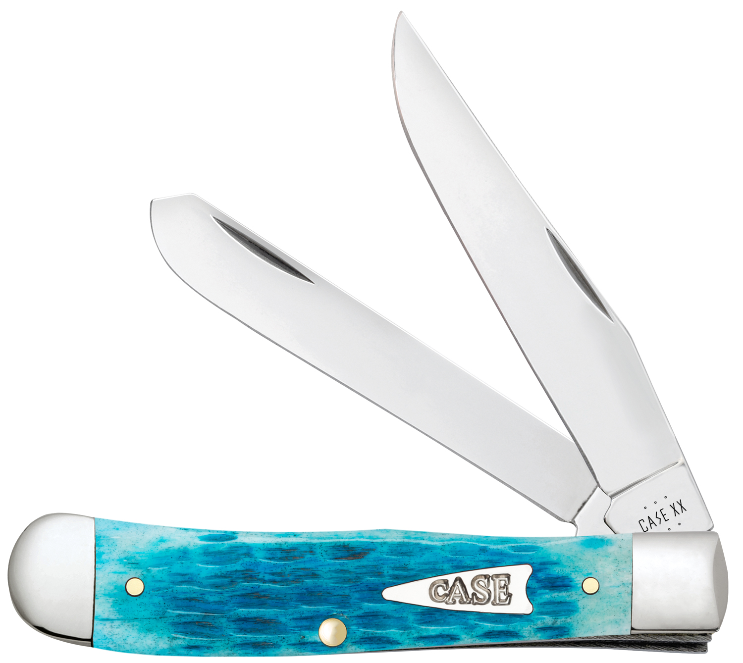 BOCCOM ジーセ Case Crandall Jig Sky Blue Bone Trapper Pocket Knife 4.13