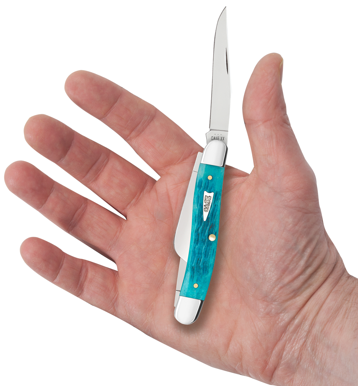 Case Crandall Jig Sky Blue Bone Medium Stockman Pocket Knife 3.63