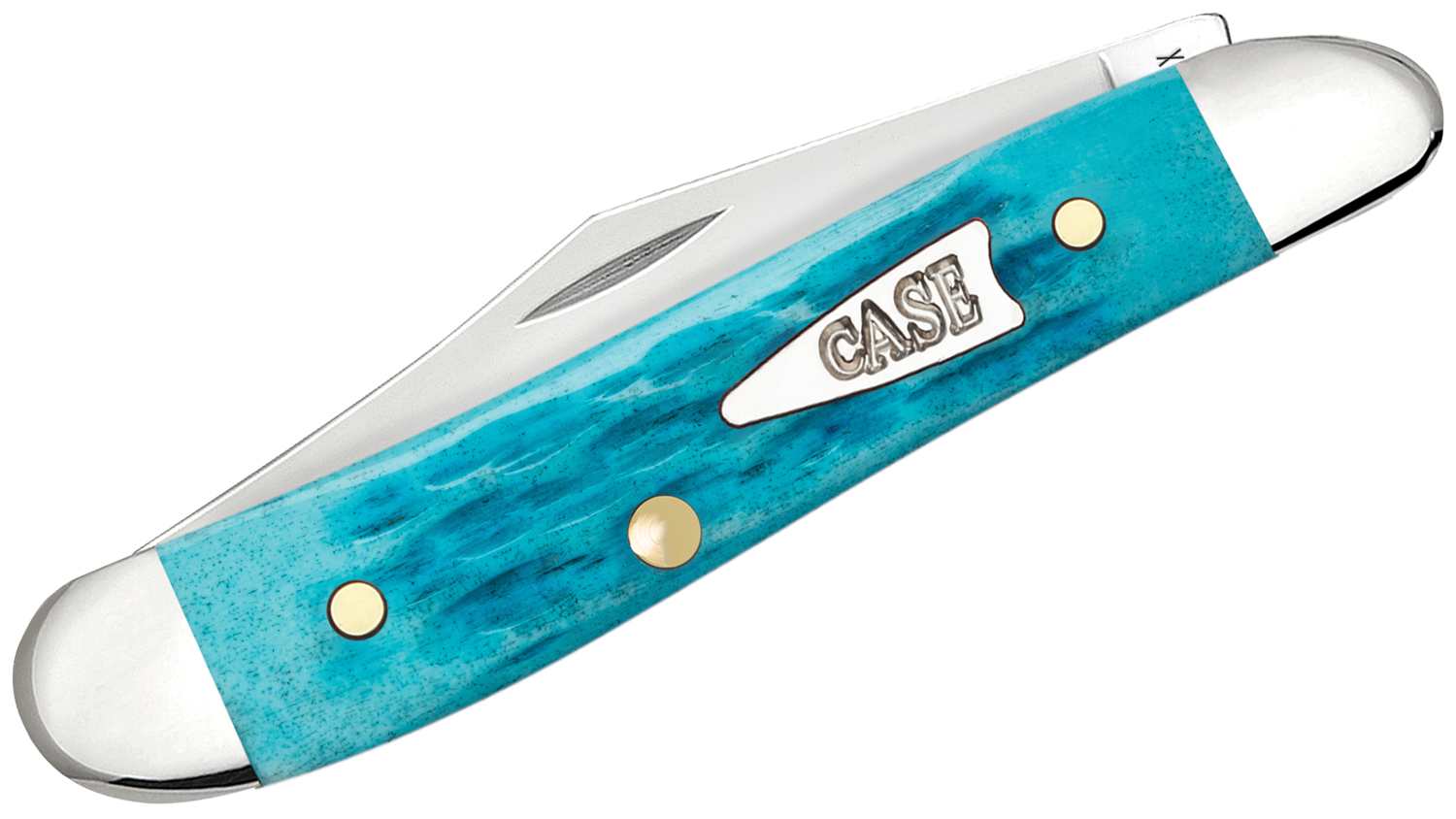 Case Crandall Jig Sky Blue Bone Peanut Pocket Knife 2.88