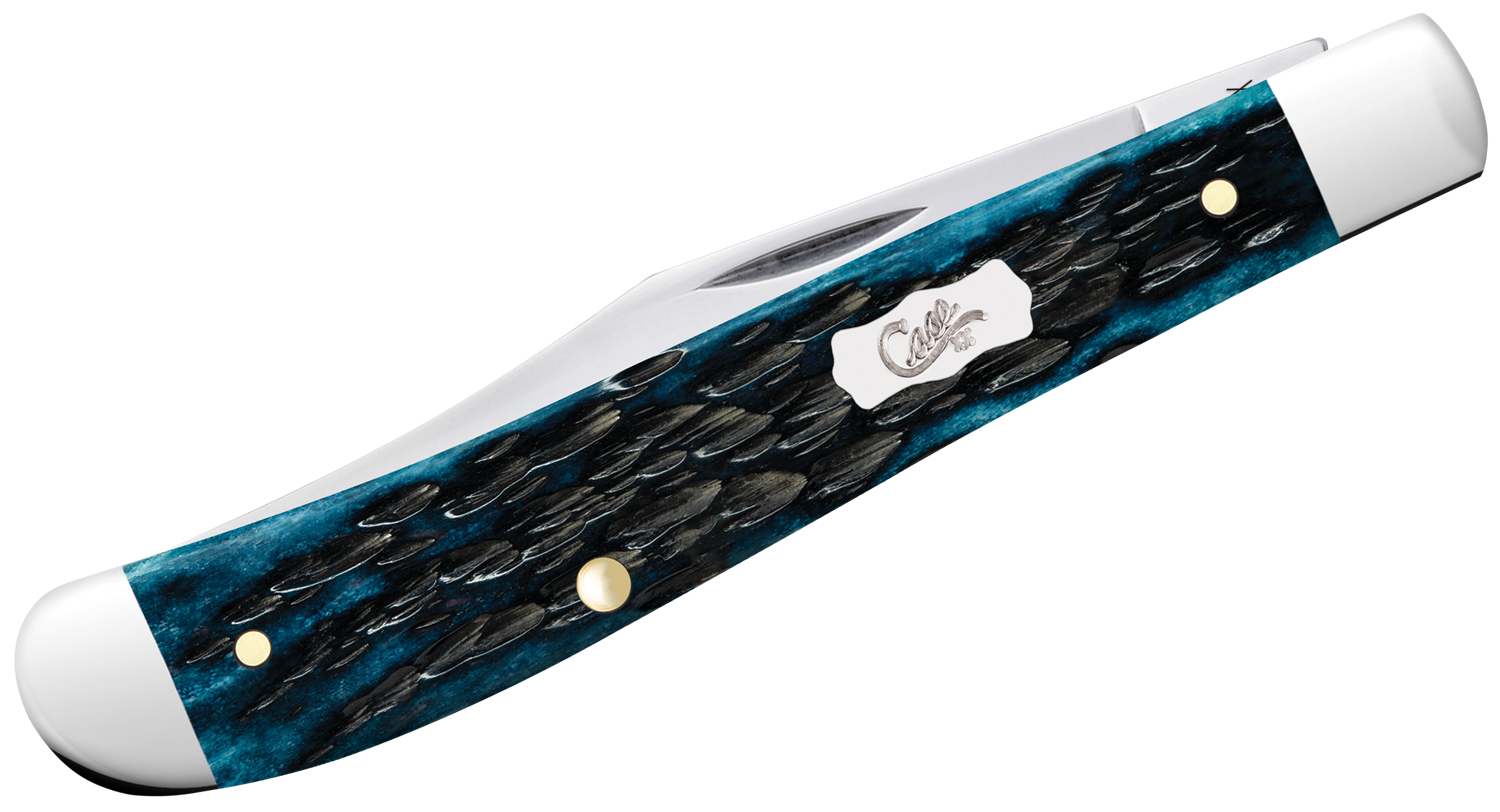 Case Pocket Worn Peach Seed Jig Mediterranean Blue Bone Slimline