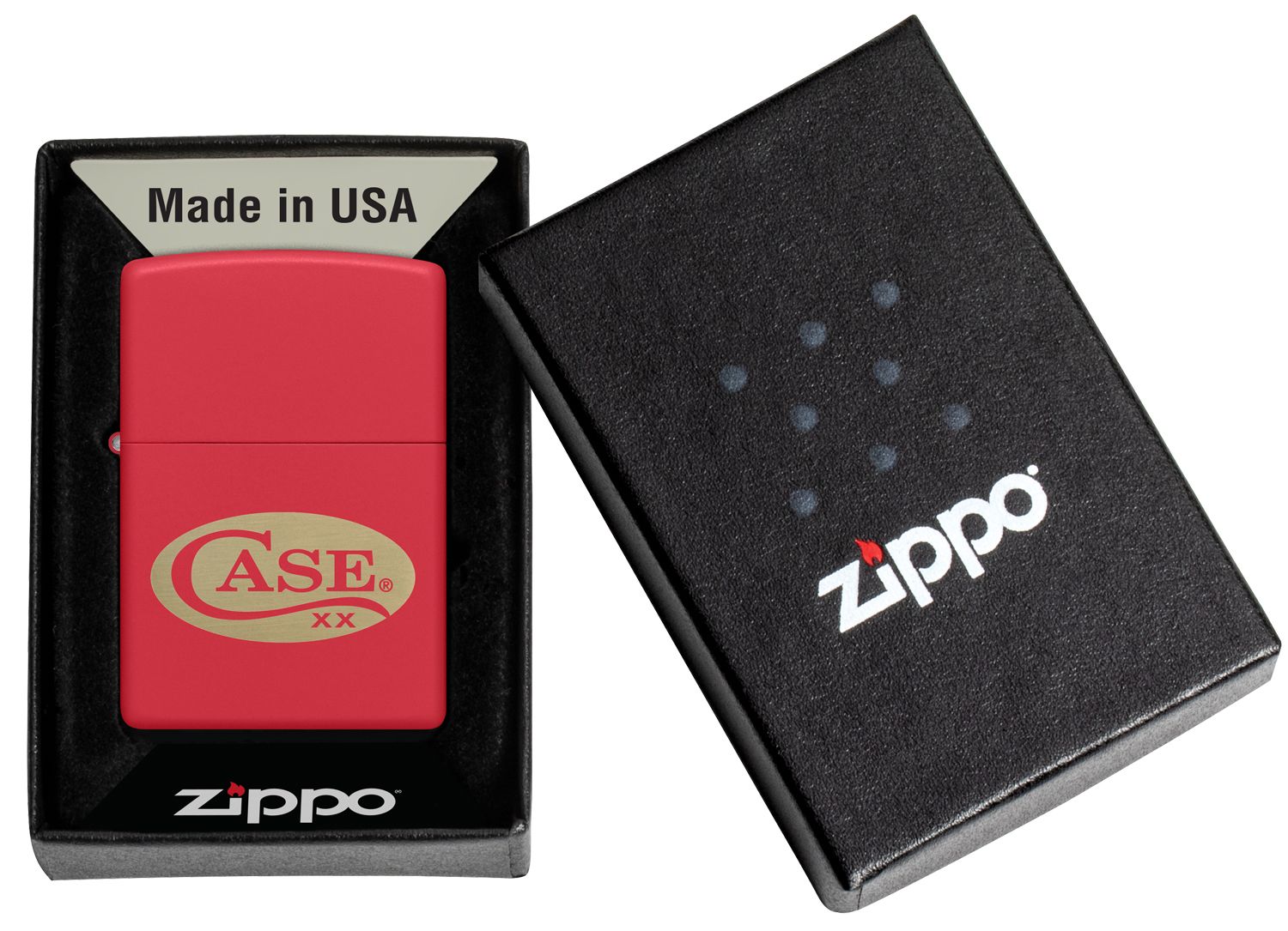 Case Zippo Red Matte Light, Case XX Logo