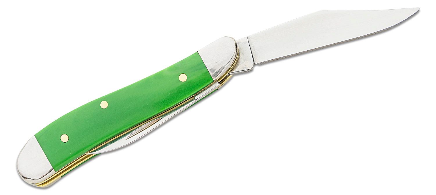 Case Smooth Green Synthetic Peanut Pocket Knife 2.88