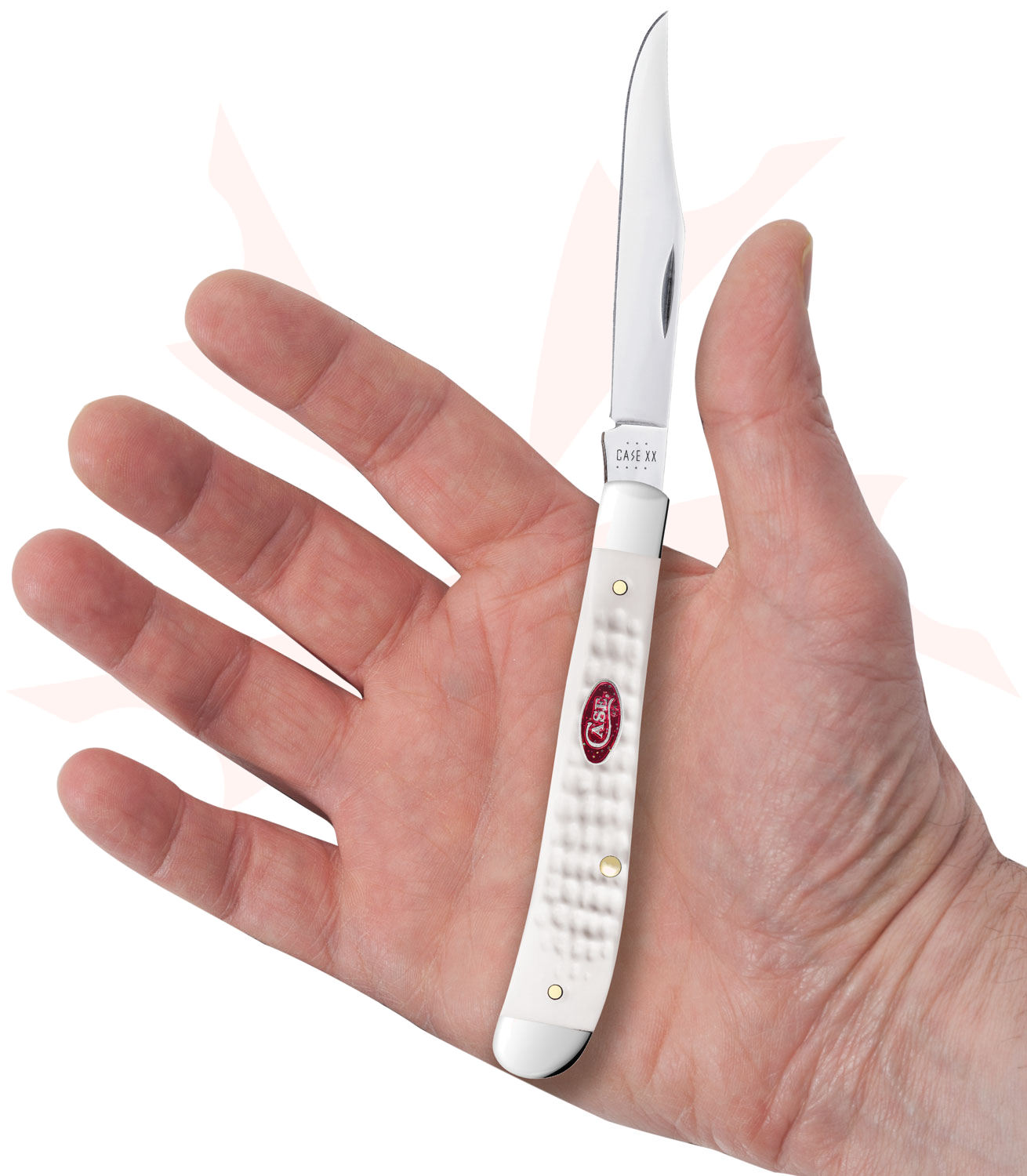 Case SparXX Jigged White Synthetic Slimline Trapper 4.13