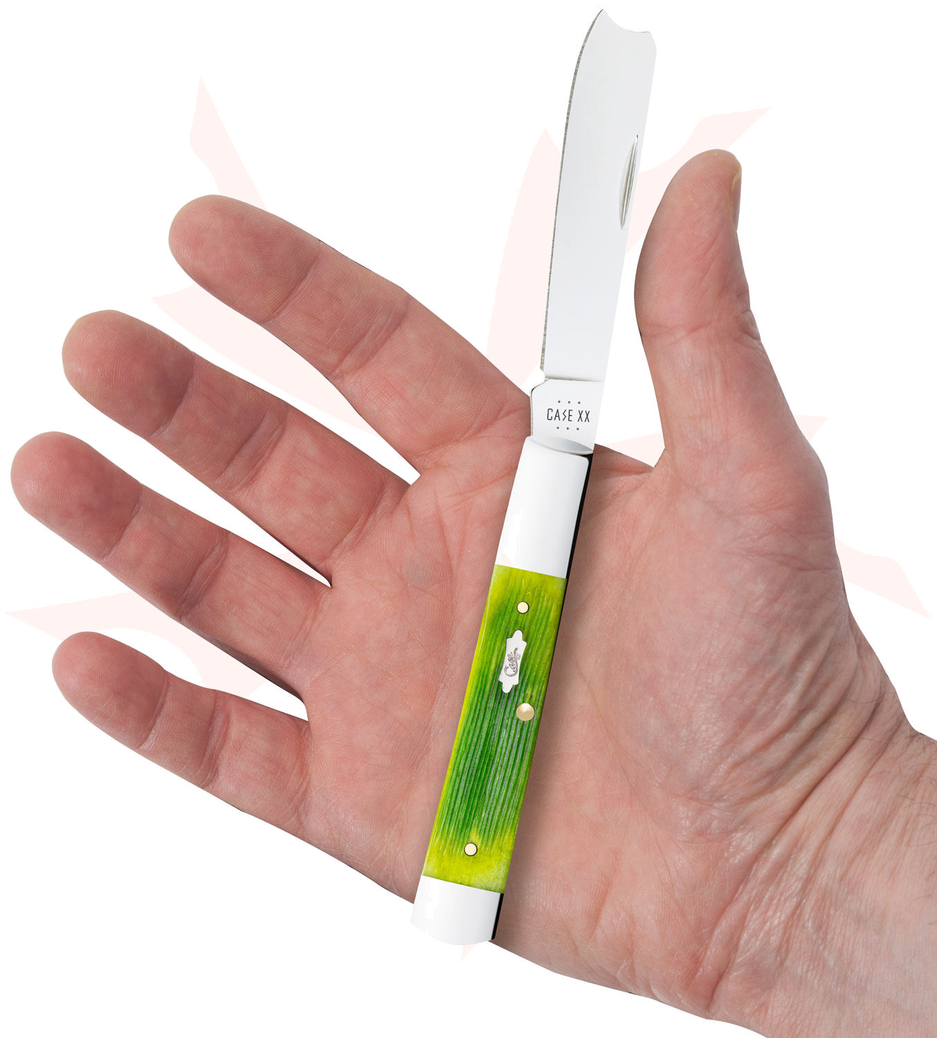 Case Barnboard Jig Lime Green Bone Razor Pocket Knife 3.88