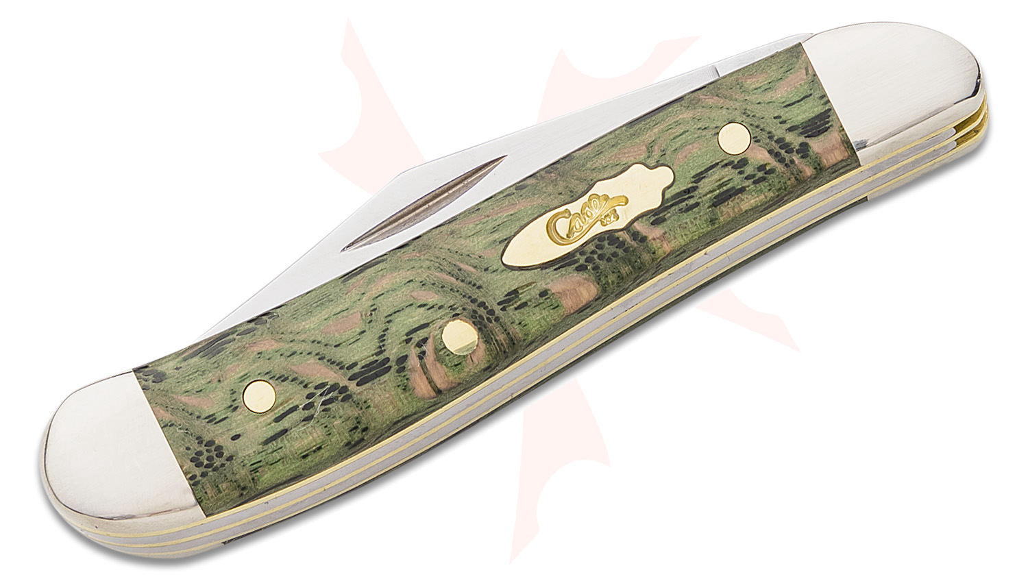 ⭐︎Kelley⭐︎ Case Smooth Kelly Green Curly Oak Peanut Pocket Knife 2.88