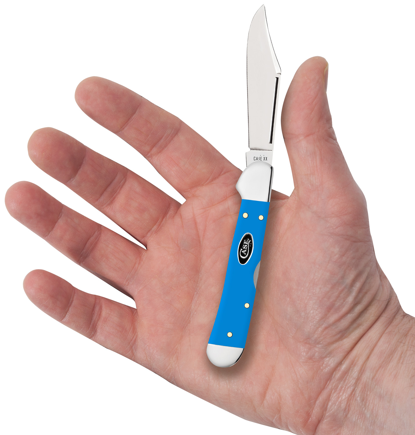 Case Light Blue Synthetic Mini CopperLock Pocket Knife 3.63