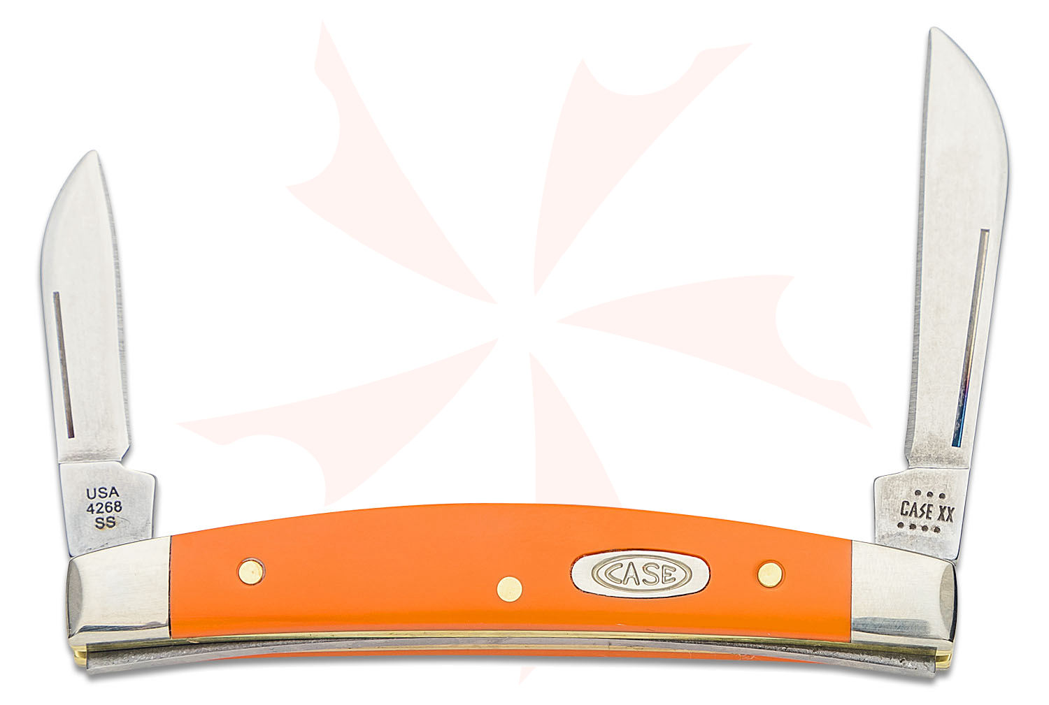 Case Smooth Orange Synthetic 2-Blade Small Congress 3.13