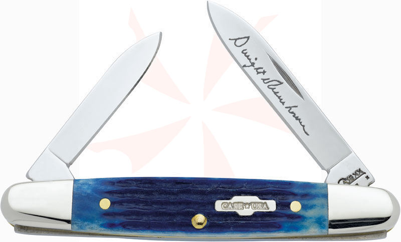 Case Blue Bone Handle Eisenhower 3-1/8
