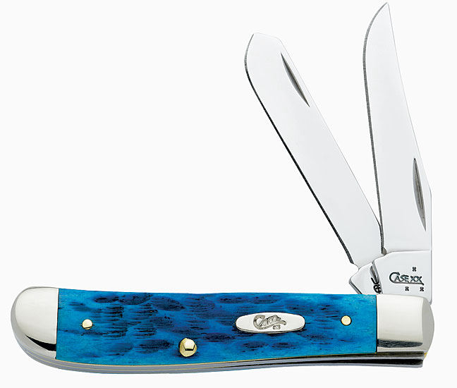 Case Pocket Worn Caribbean Blue Mini Trapper 3-1/2