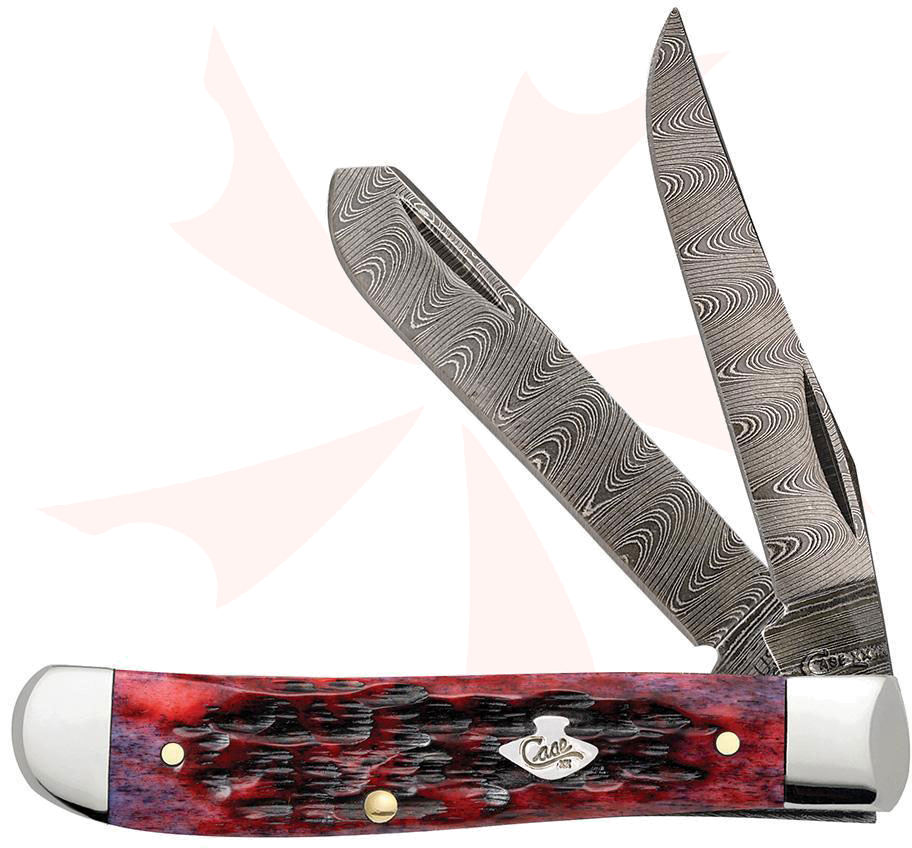 Case Crimson Bone Peach Seed Jig Mini Trapper Pocket Knife 3.5