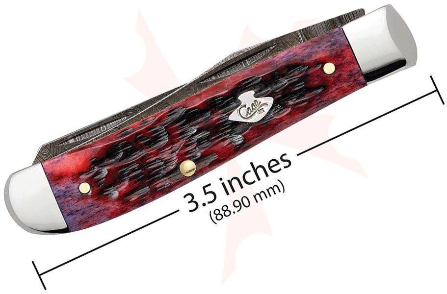 Case Crimson Bone Peach Seed Jig Mini Trapper Pocket Knife 3.5