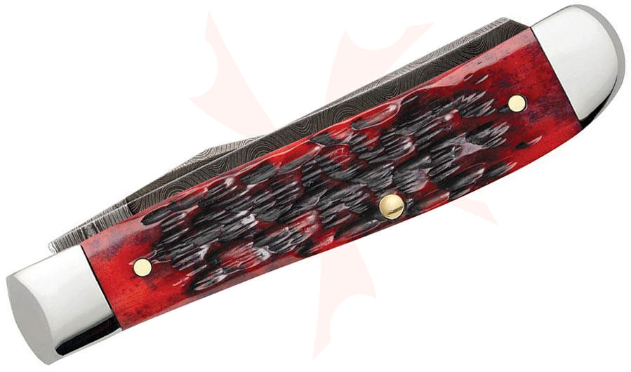 Case Crimson Bone Peach Seed Jig Mini Trapper Pocket Knife 3.5