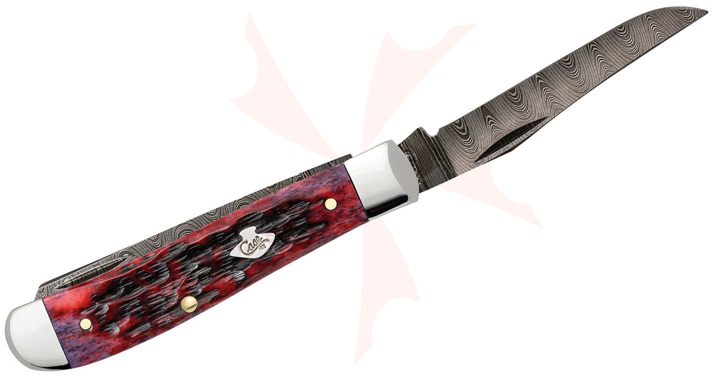 Case Crimson Bone Peach Seed Jig Mini Trapper Pocket Knife 3.5
