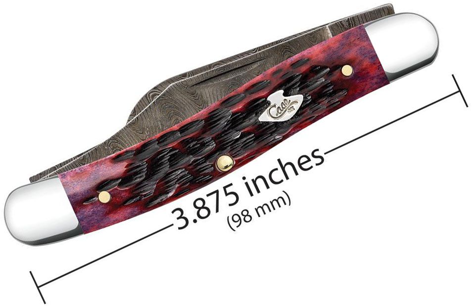 Case Large Stockman Crimson Bone Peach Seed Jig Pocket Knife 22825
