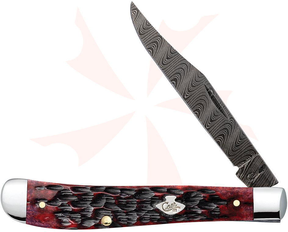 Case Crimson Bone Peach Seed Jig Slimline Trapper Pocket Knife