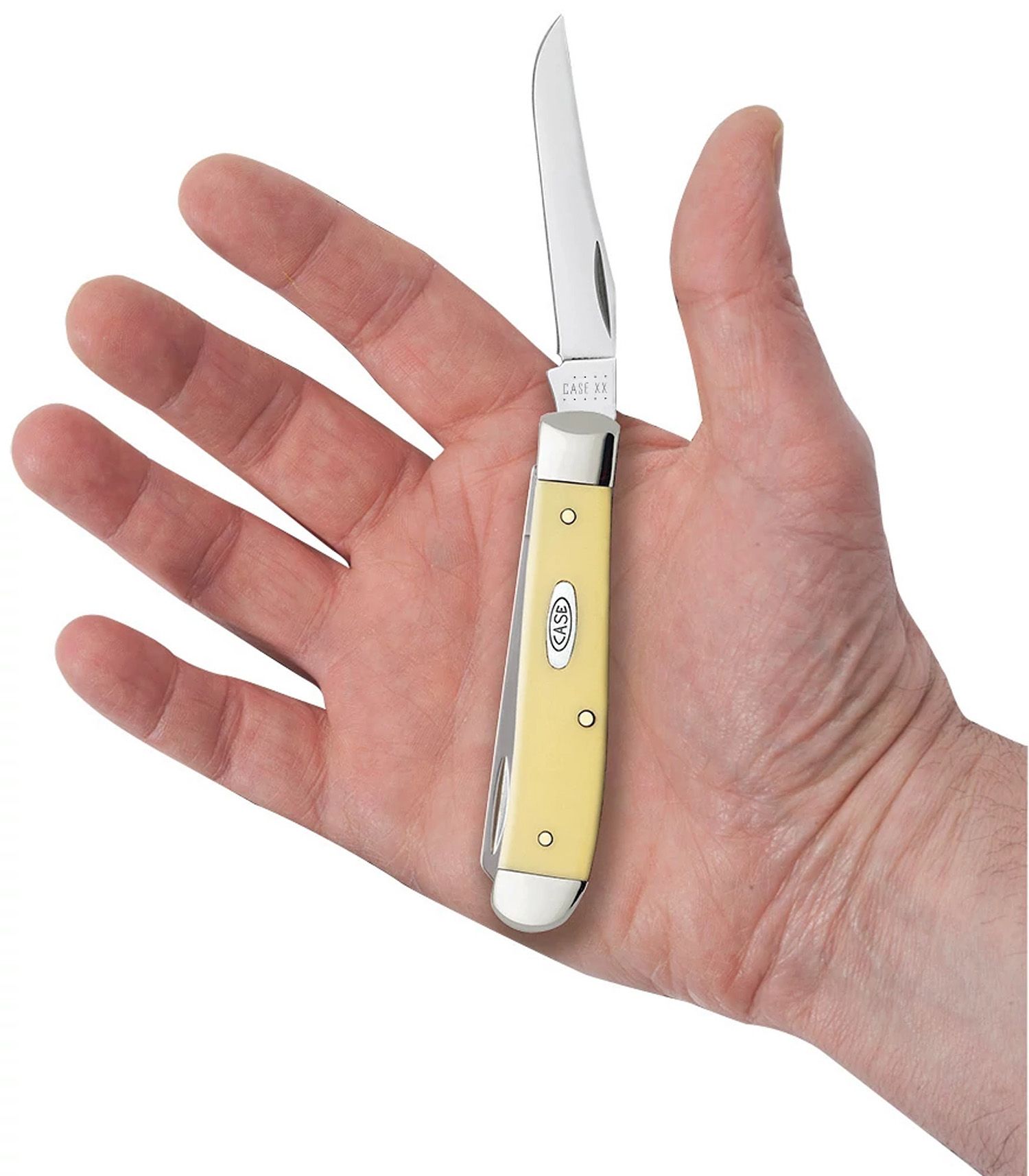 Yellow Handle 3-1/2-In.Closed W R Case & Sons Cutlery 00029 Mini Trapper Knife 