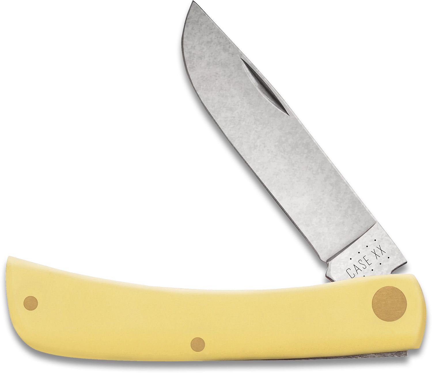 Schrade Imperial Sodbuster 3.7 Closed, Yellow POM Handles
