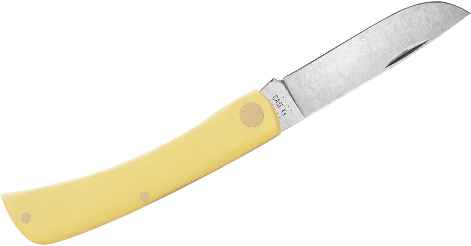 Case Sodbuster Jr. Pocket Knife 3.625 Closed, Yellow Synthetic Handles -  KnifeCenter - 00032