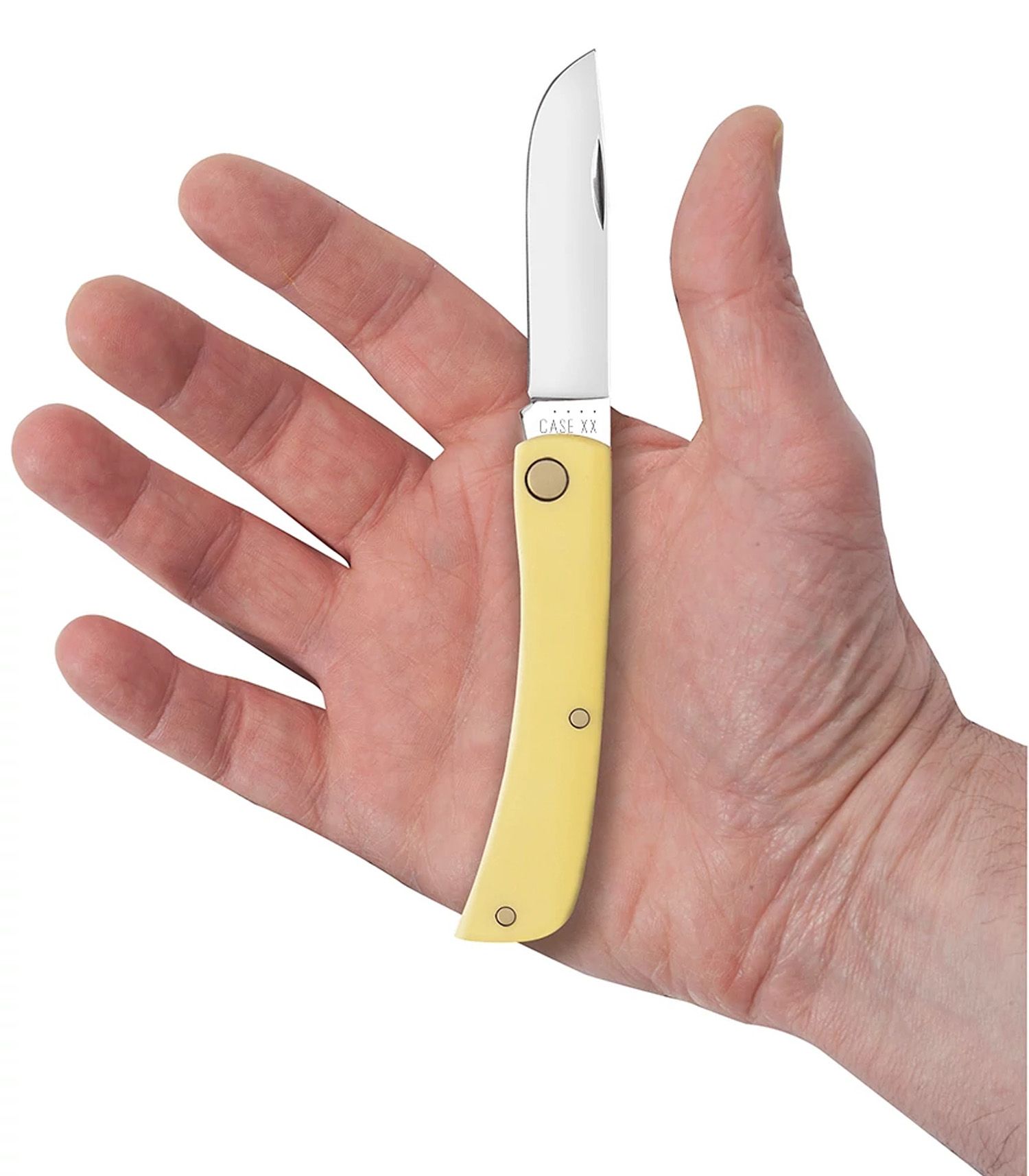 Case Sodbuster Jr. Pocket Knife 3.625 Closed, Yellow Synthetic