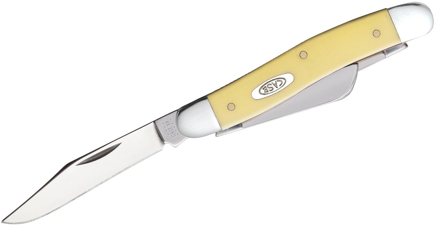 Case Yellow Synthetic Medium Stockman Pocket Knife 3-5/8 Closed (3318 CS)  - KnifeCenter - 00035