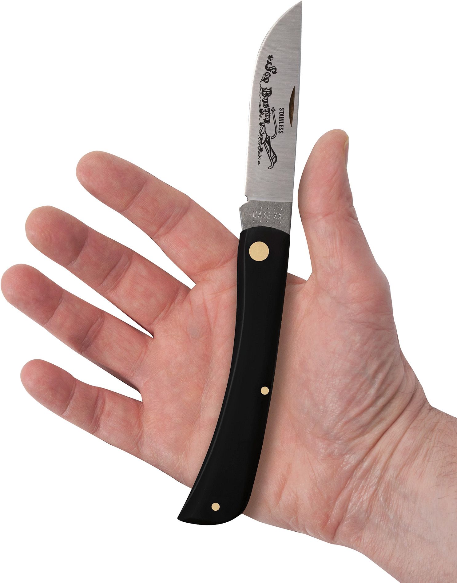 Case Sodbuster Pocket Knife 4.625 Closed, Jet-Black Synthetic Handle (2138  SS) - KnifeCenter - 00092