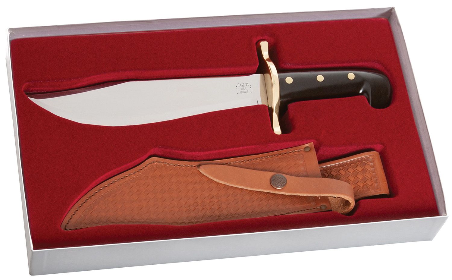 Svord 280B Bowie Knife 6-1/2 Carbon Steel Blade, Brown Hardwood Handles,  Leather Sheath - KnifeCenter