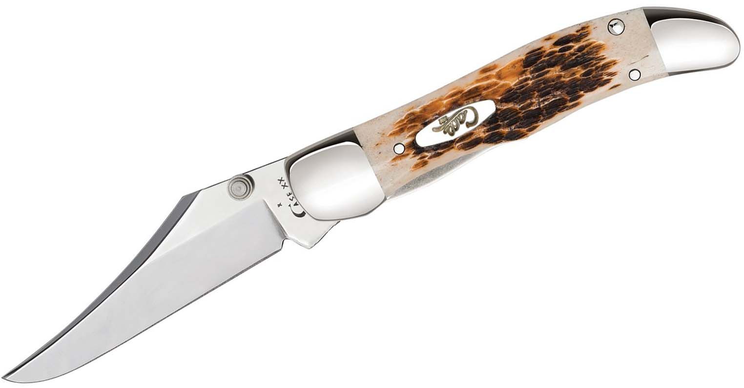 Case Amber Bone Kickstart Assisted Mid-Folding Hunter with Clip 4