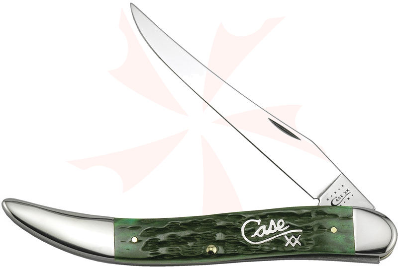 Case Silver Script Hunter Green Large Texas Toothpick 5-1/2