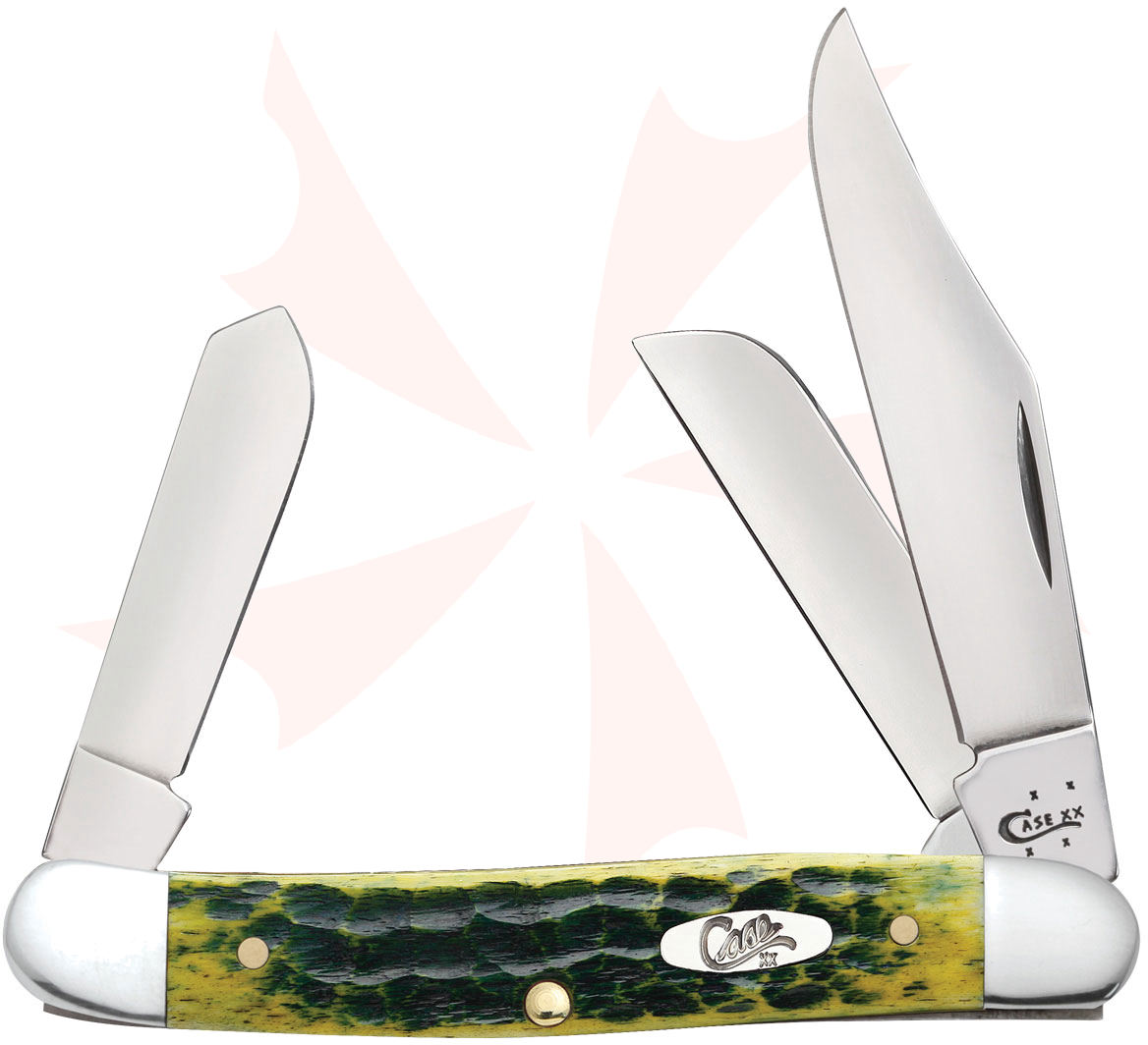 Case Green Apple Bone Stockman 3-7/8