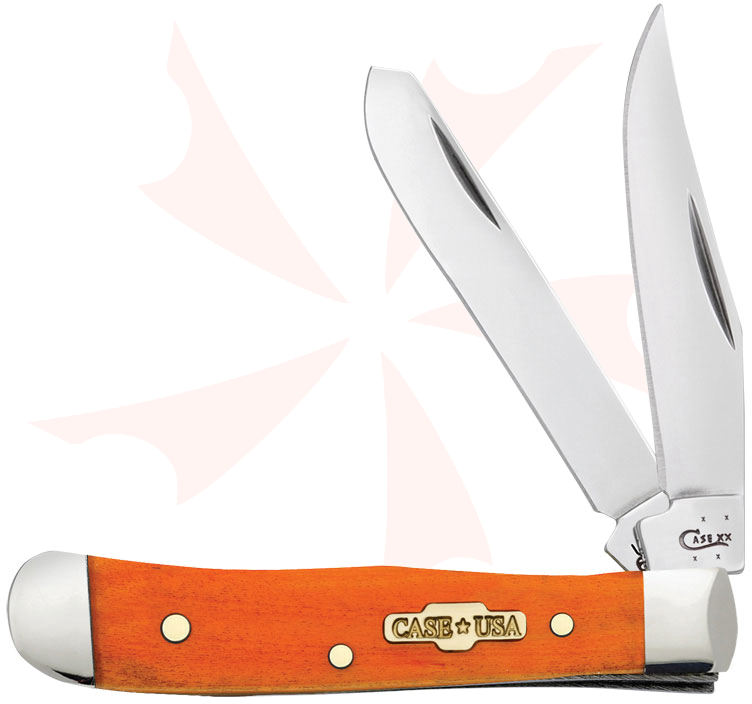 Case Smooth Persimmon Orange Bone Tiny Trapper 2-3/8