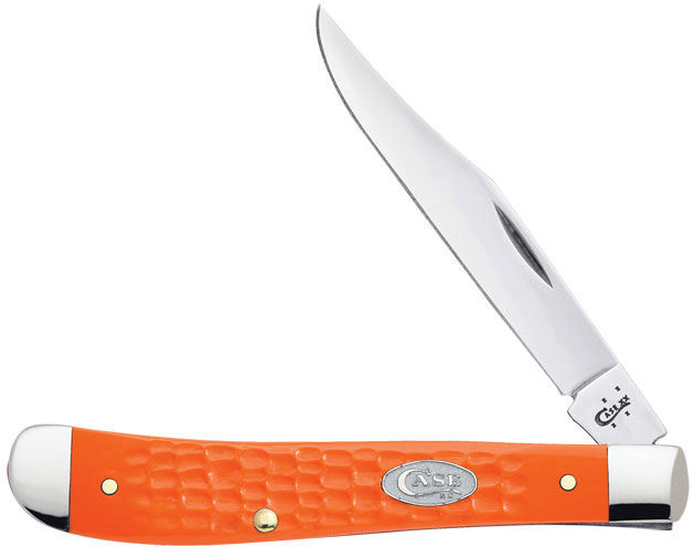 Case SparXX Jigged Orange Synthetic Slimline Trapper 4-1/8