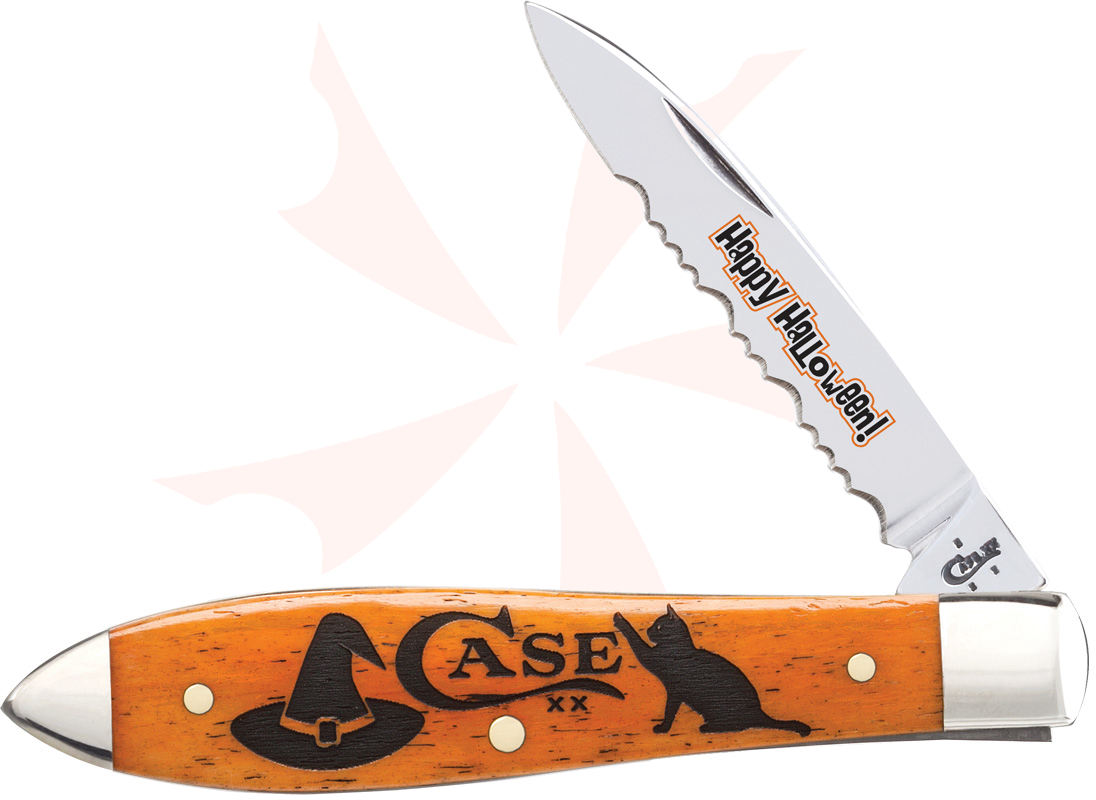 Case Halloween Smooth Persimmon Orange Bone Tear Drop Jack 3.625