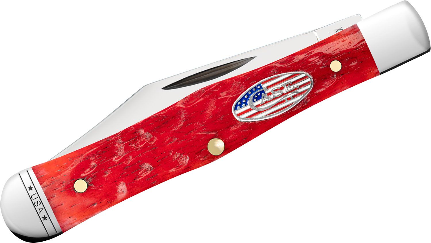 Case Dark Red Bone Small Swell Center Jack Knife, Polish Blade
