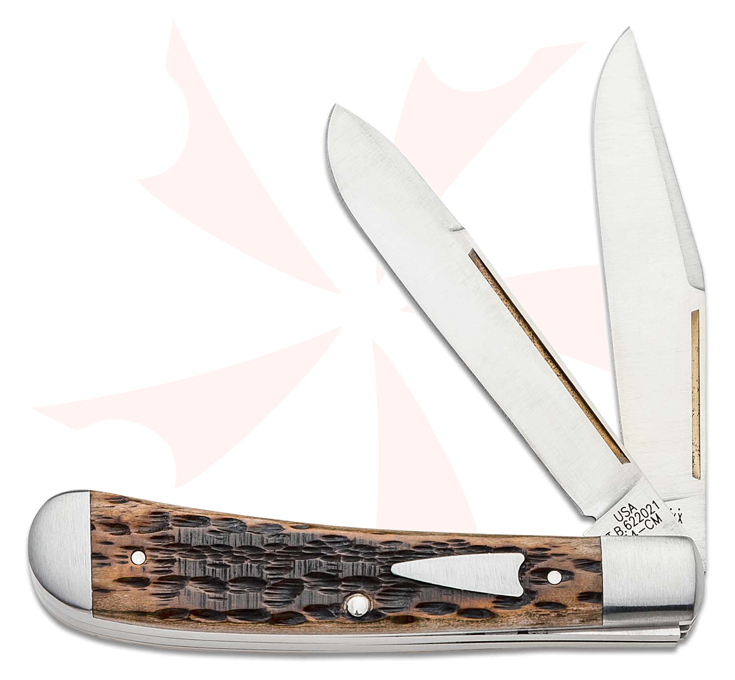 Case 2021 Tony Bose Peach Seed Jig Brown Bone HT Trapper 4