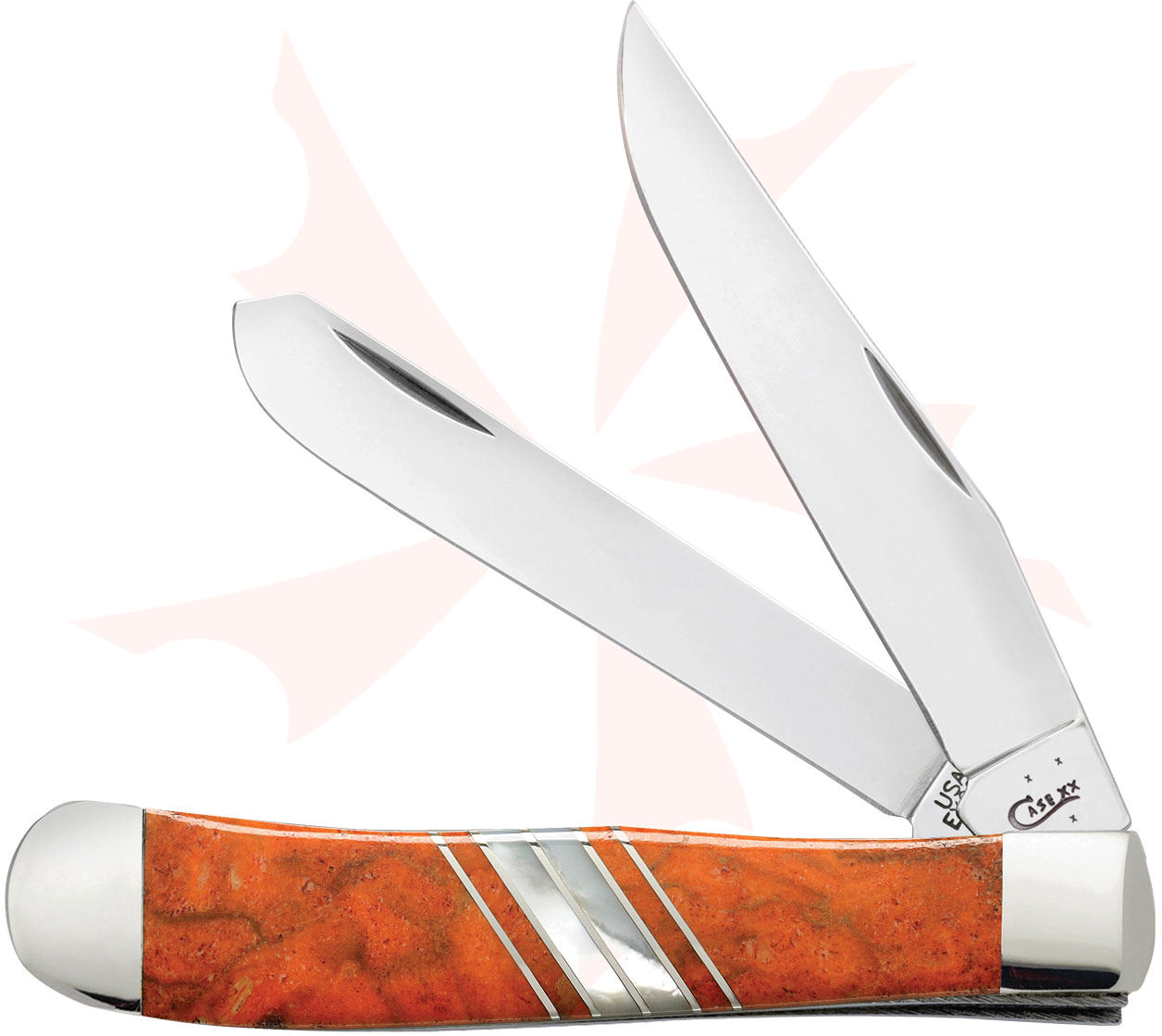Case Exotic Orange Coral Trapper 4.125" Closed (EX254 SS) KnifeCenter