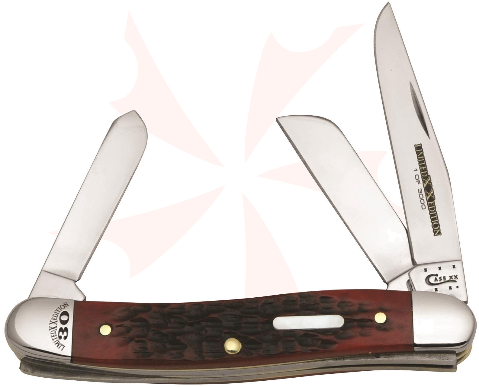 Case XX Limited Edition Brick Red Bone Medium Stockman 3-5/8