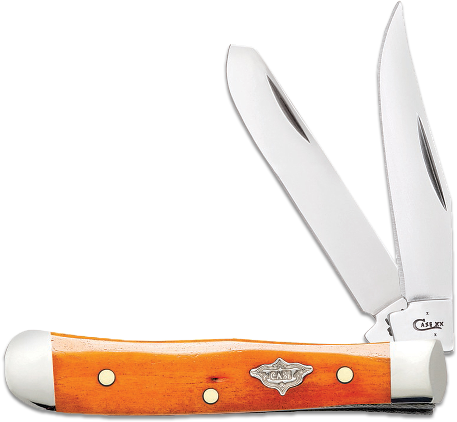 Case Smooth Persimmon Orange Bone Tiny Trapper 2.375