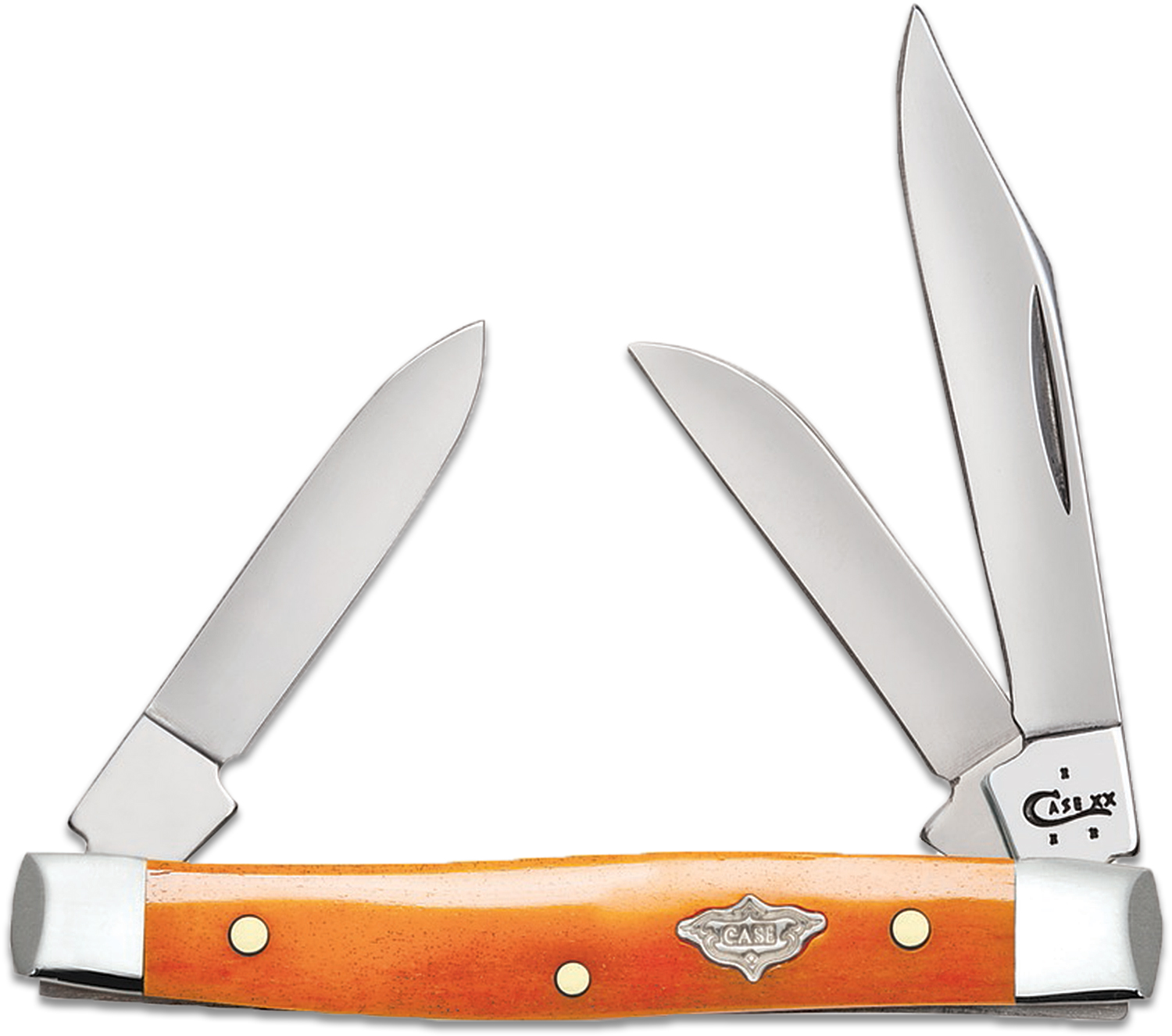 Case Smooth Persimmon Orange Bone Small Stockman Pocket Knife 3.25