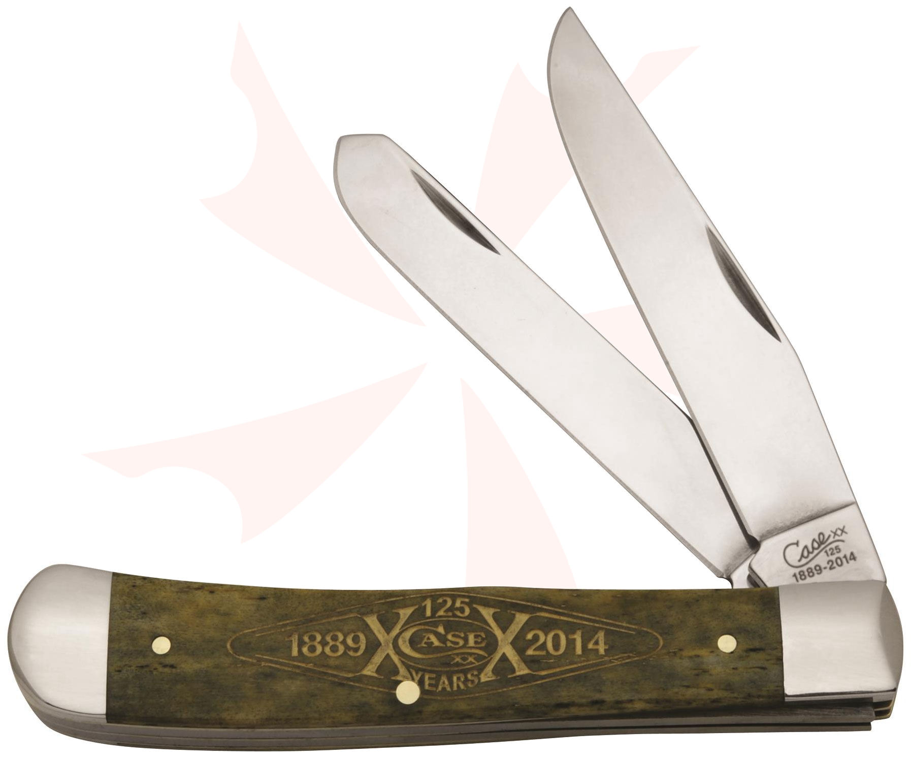 Case 125th Anniversary Smooth Olive Green Bone Trapper 4-1/8